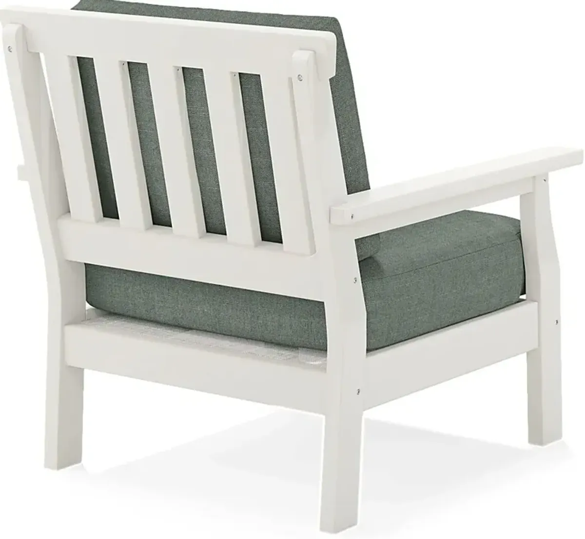 Eastlake White Outdoor Club Chair with Jade Cushions