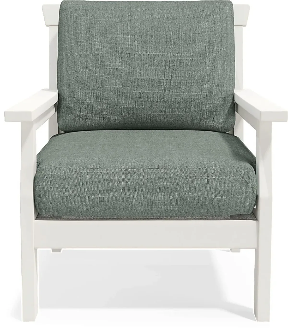 Eastlake White Outdoor Club Chair with Jade Cushions