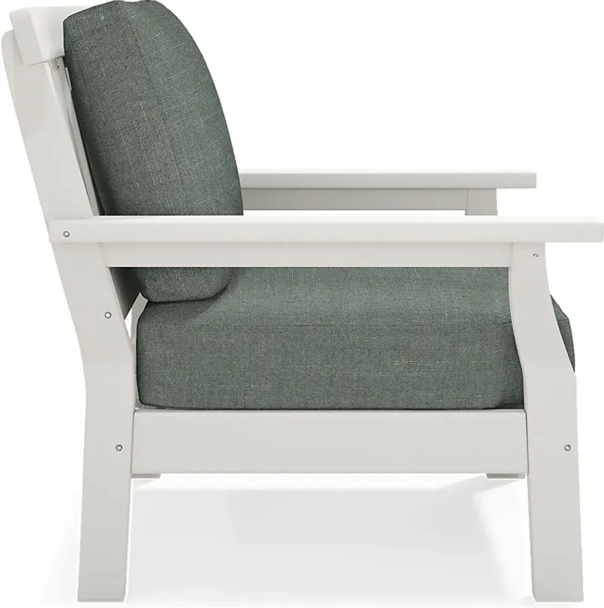 Eastlake White Outdoor Club Chair with Jade Cushions