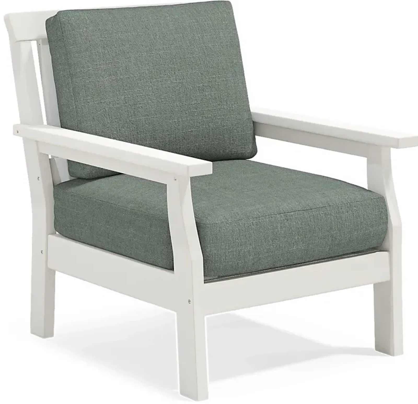 Eastlake White Outdoor Club Chair with Jade Cushions