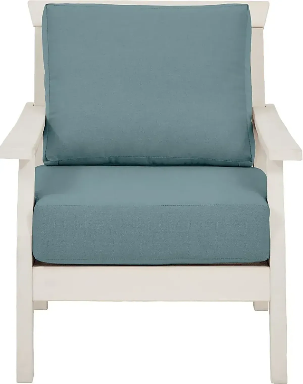 Eastlake White Outdoor Club Chair with Breeze Cushions