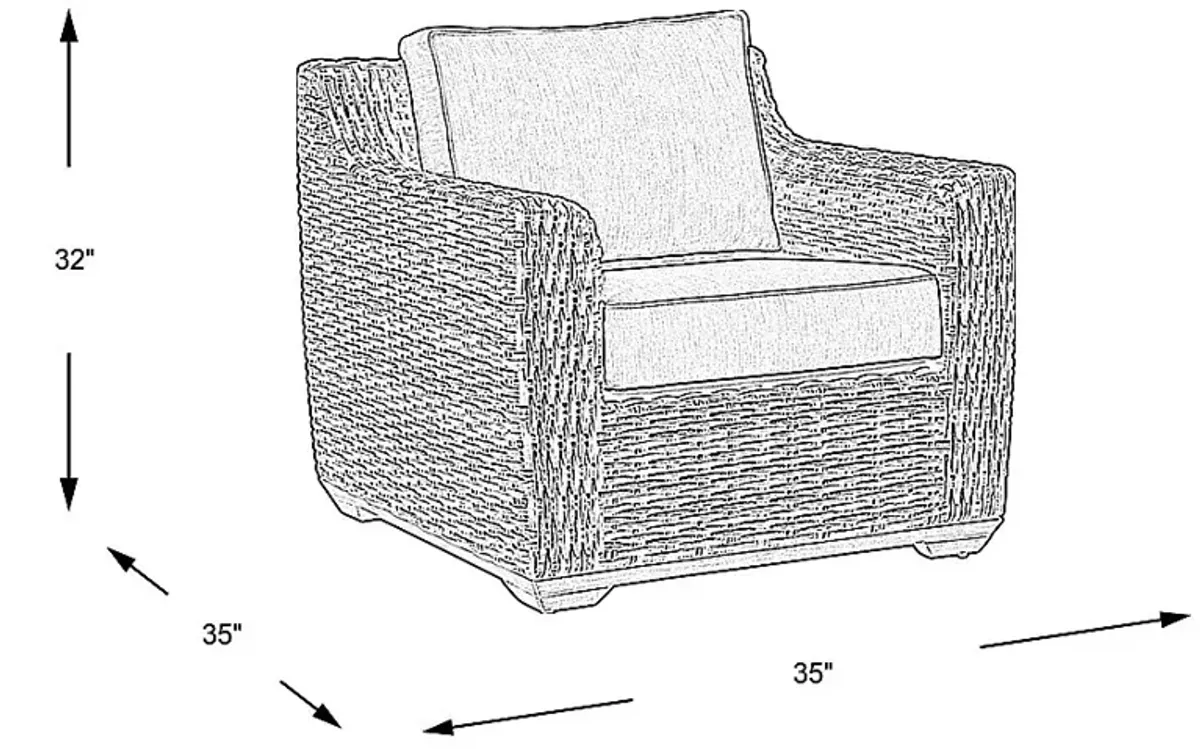 Montecello Gray Outdoor Club Chair with Silver Cushions