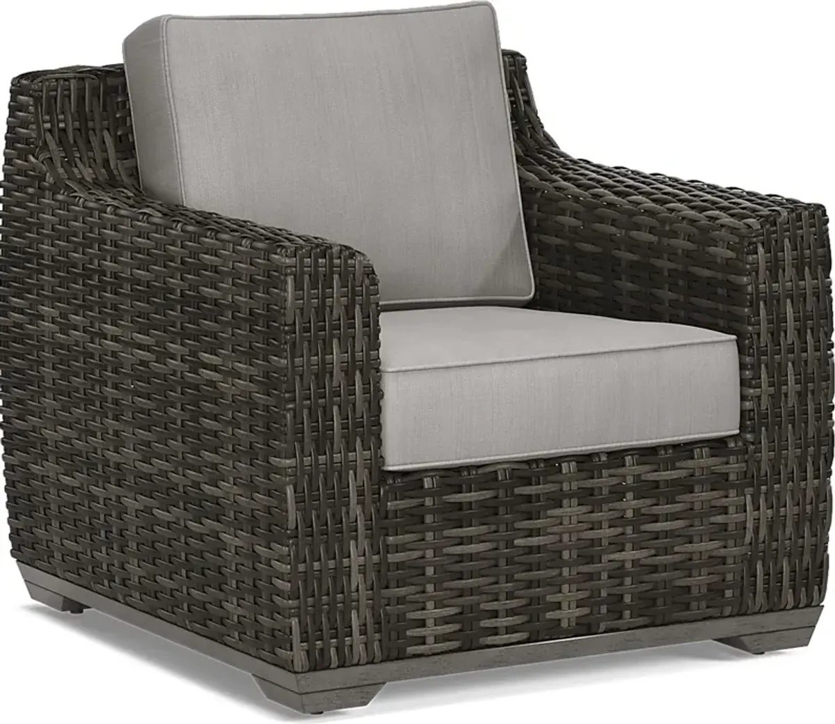 Montecello Gray Outdoor Club Chair with Silver Cushions