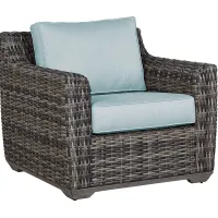 Montecello Gray Outdoor Club Chair with Mist Cushions