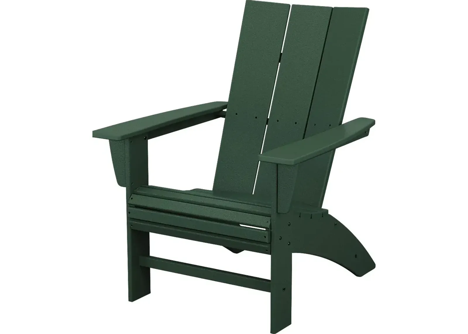 POLYWOOD Modern Green Outdoor Curveback Adirondack Chair