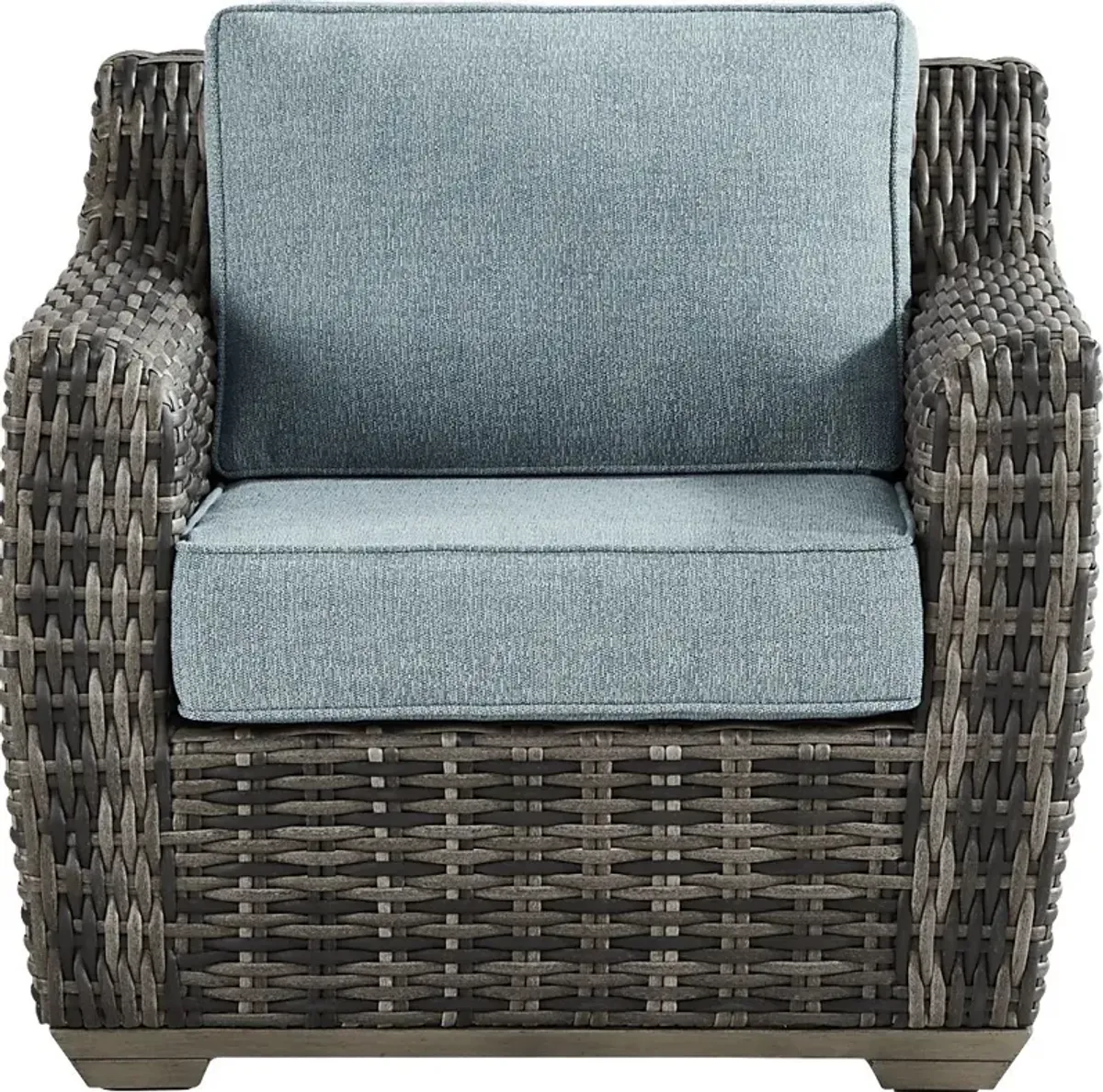Montecello Gray Outdoor Club Chair with Azure Cushions