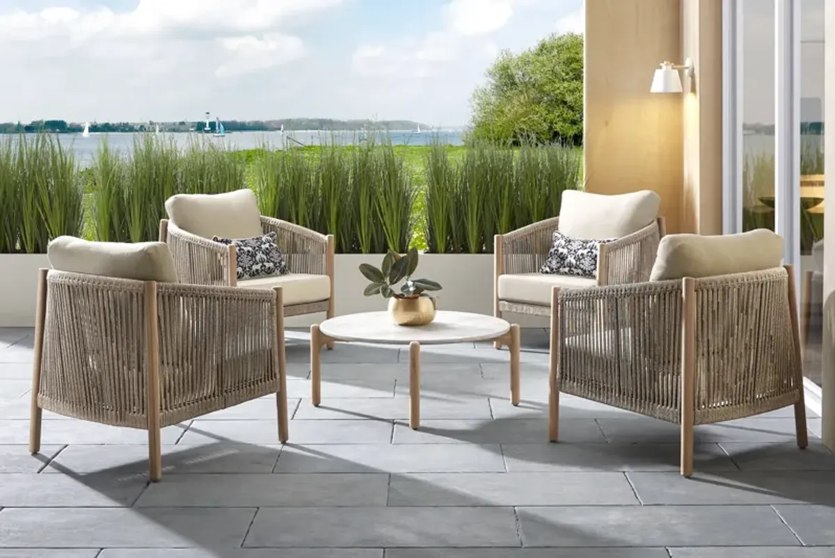 Koda Beige 5 Pc Outdoor Chat Set