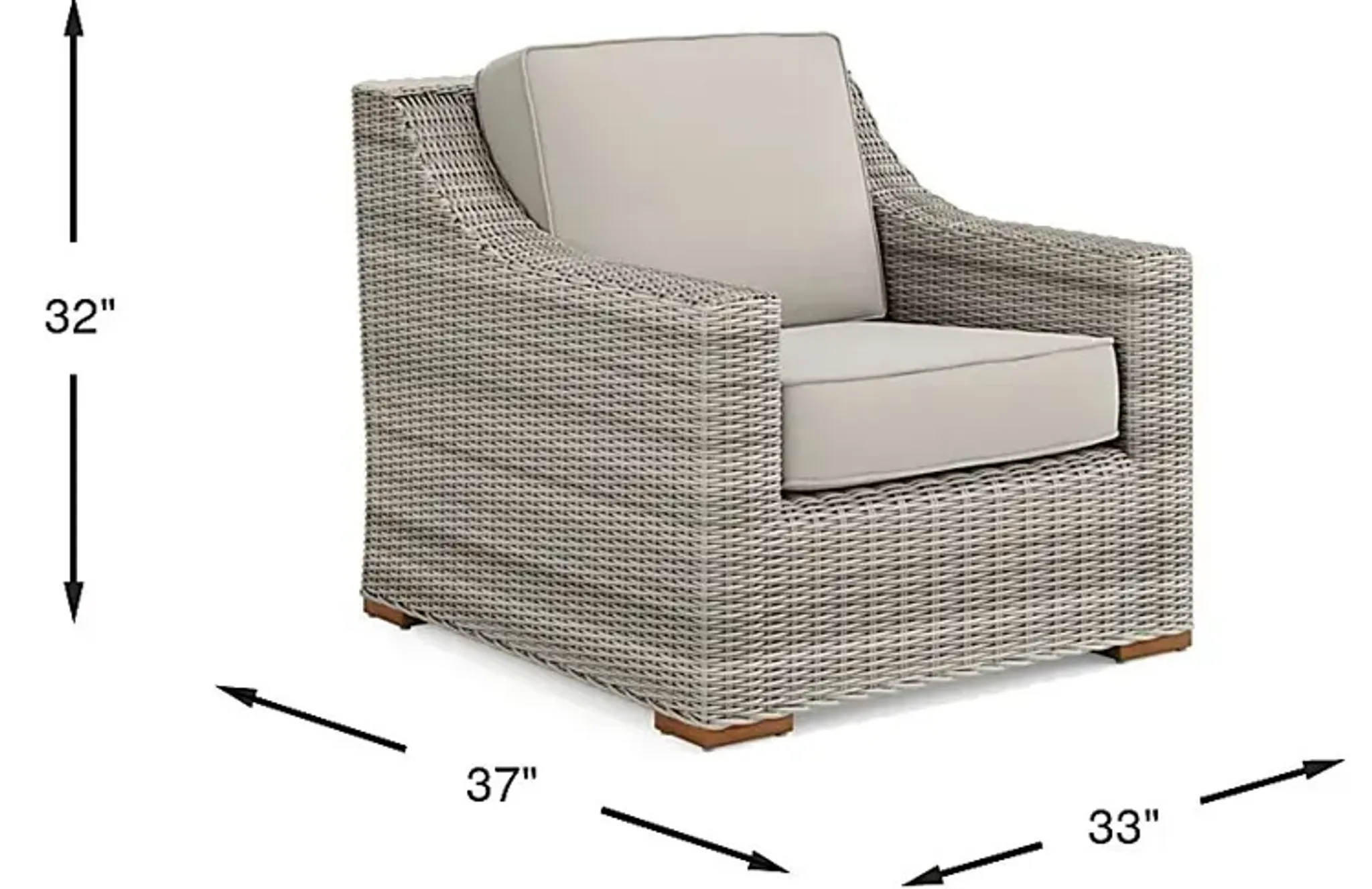 Patmos Gray Outdoor Chair With Linen Cushions Rooms To Go | Furniture.com