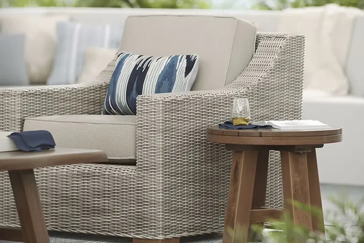 Patmos Gray Outdoor Chair with Linen Cushions