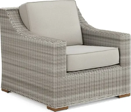 Patmos Gray Outdoor Chair with Linen Cushions