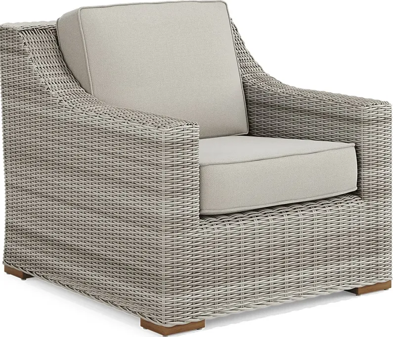 Patmos Gray Outdoor Chair with Linen Cushions