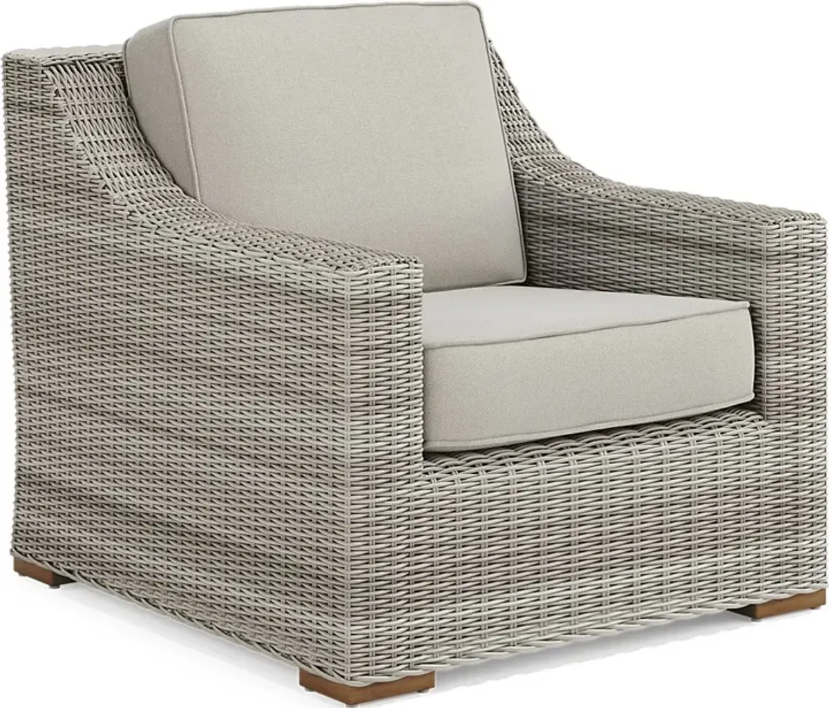 Patmos Gray Outdoor Chair with Linen Cushions