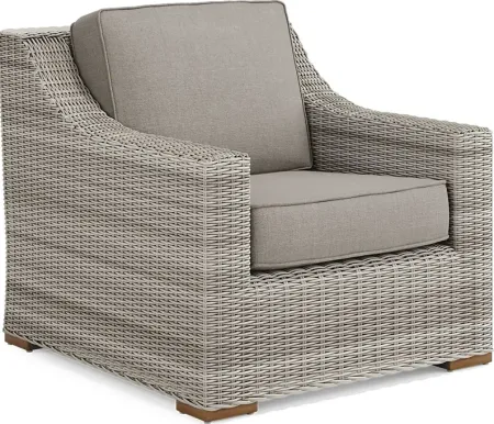 Patmos Gray Outdoor Chair with Mushroom Cushions