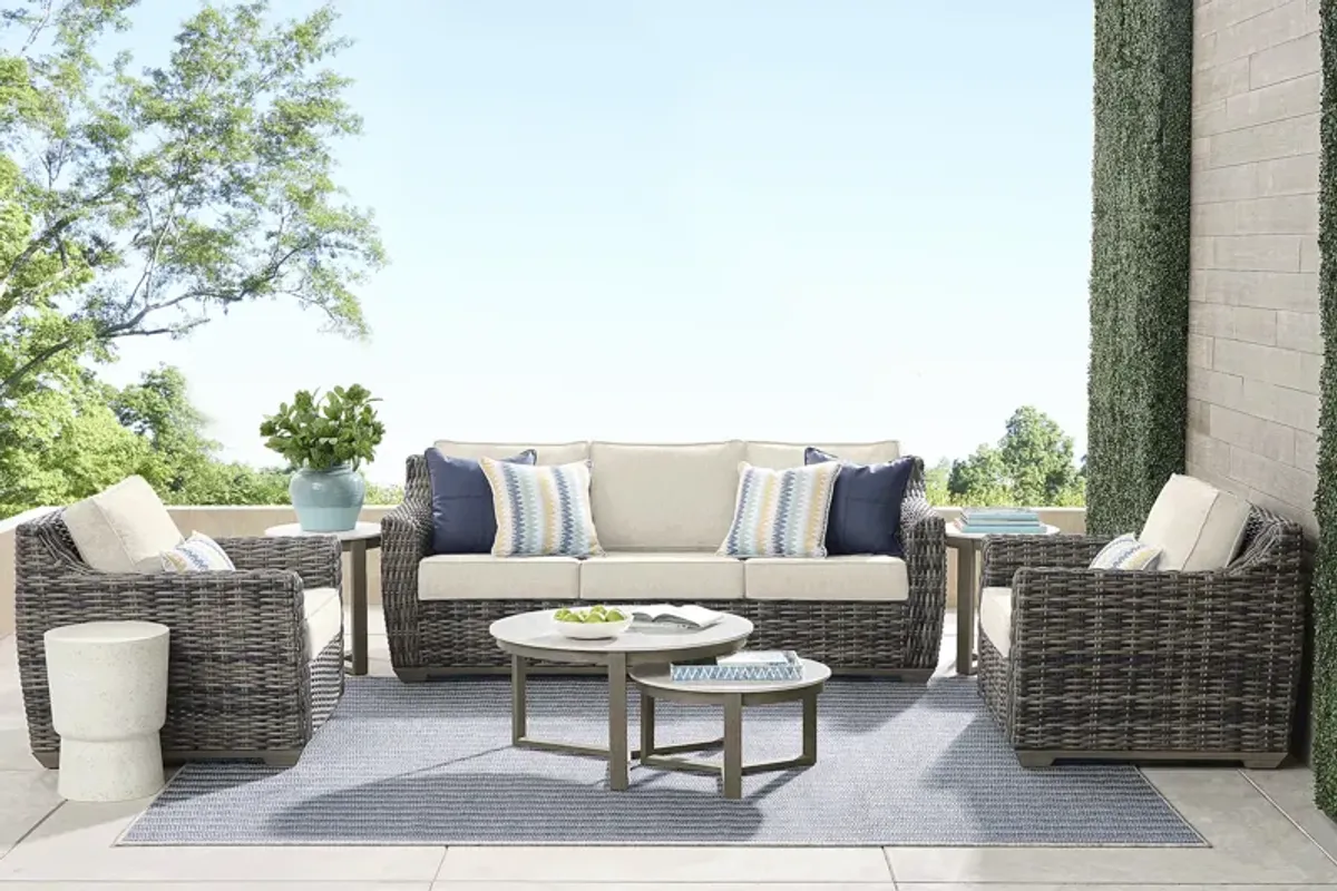 Montecello Gray 3 Pc Outdoor Seating Set with Twine Cushions