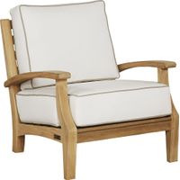Pleasant Bay Teak Outdoor Chair with White Sand Cushions
