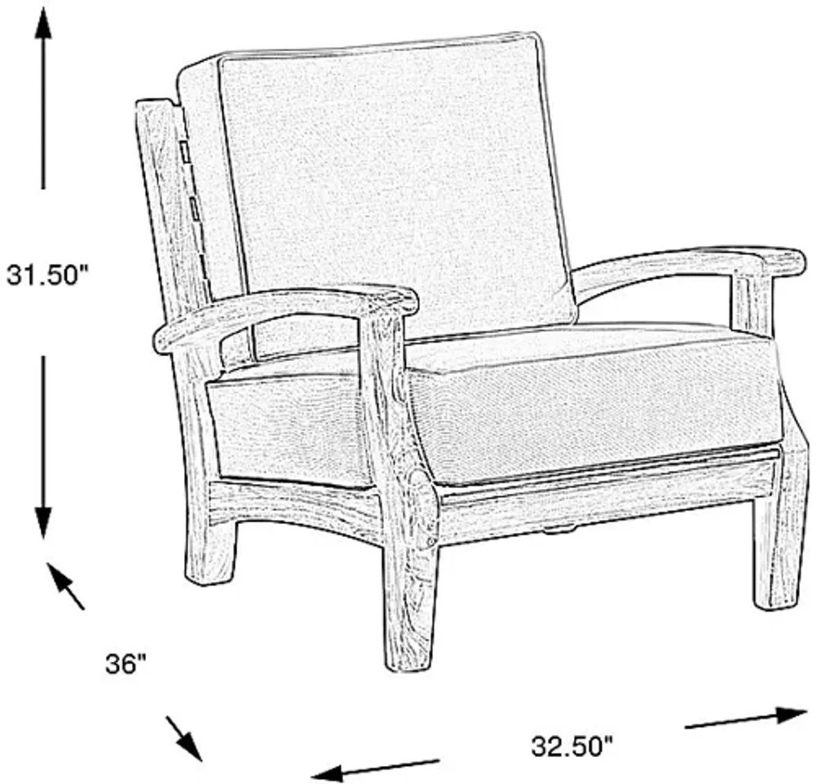 Pleasant Bay Teak Outdoor Club Chair with Dove Cushions