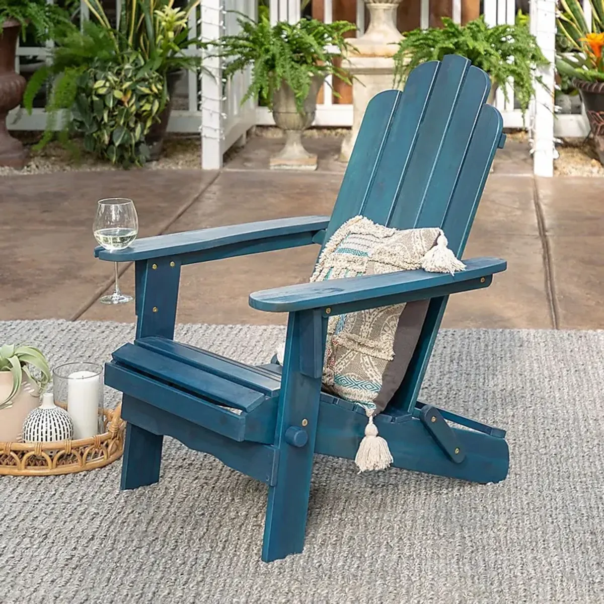 Wonsley Blue Outdoor Adirondack Chair