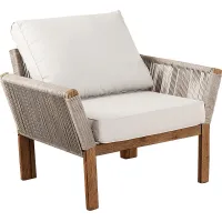 Pershington White Outdoor Accent Chair