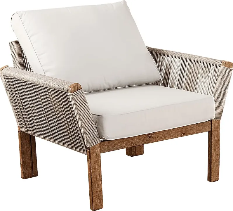 Pershington White Outdoor Accent Chair