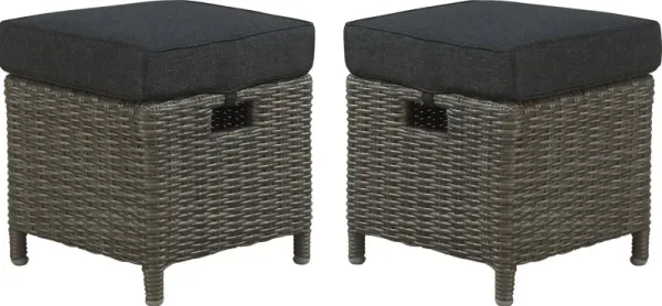 Gilleland Gray Outdoor Ottoman, Set of 2