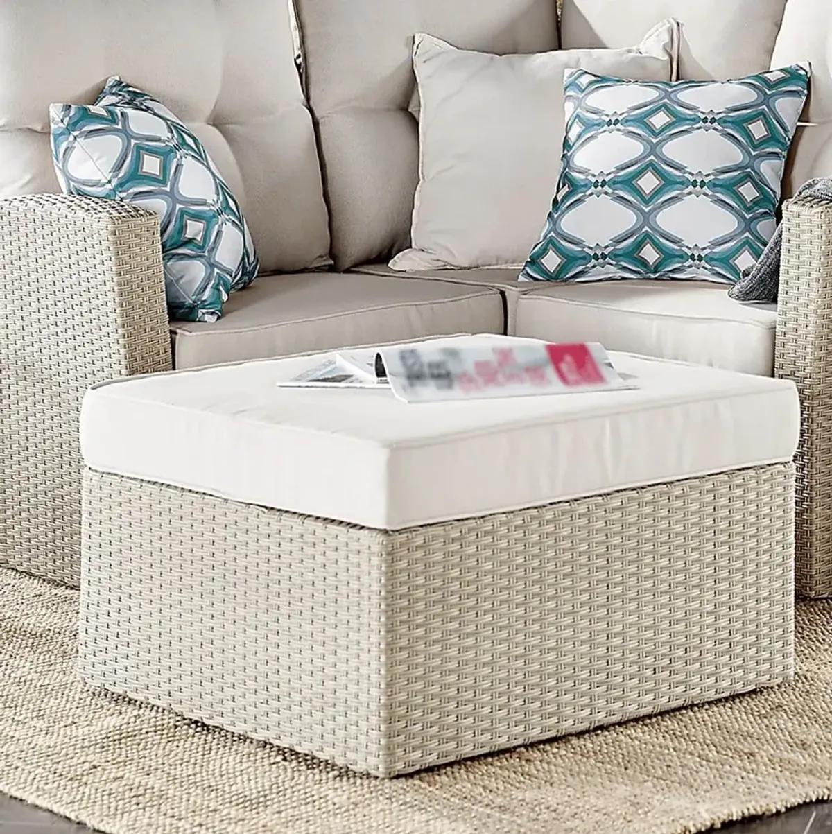 Maravista Beige Outdoor Ottoman