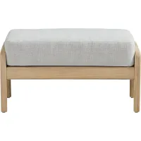Riva Blonde Outdoor Ottoman with Dove Cushion