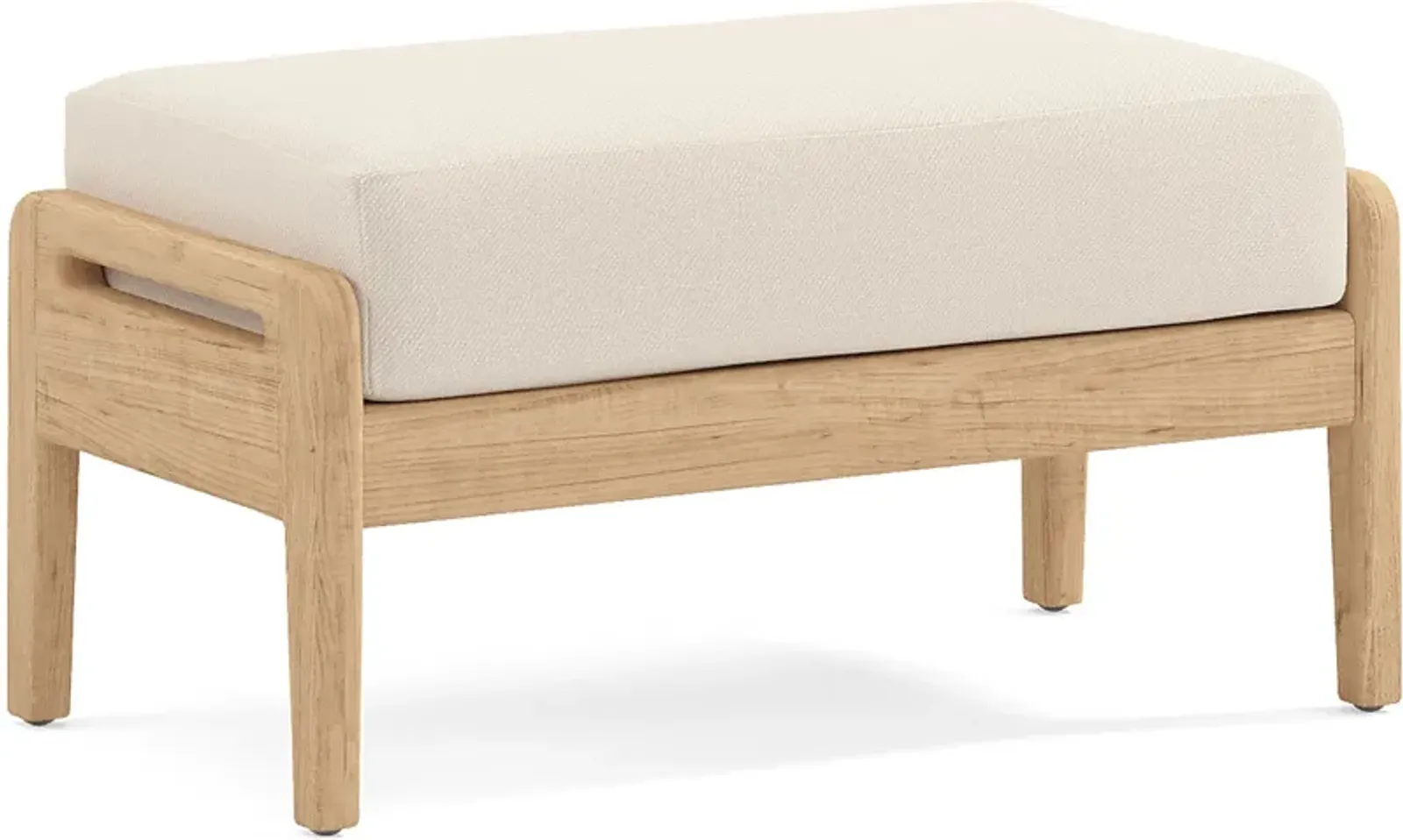 Riva Blonde Outdoor Ottoman with Flax Cushion