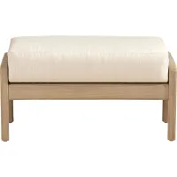 Riva Blonde Outdoor Ottoman with Flax Cushion