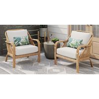 Coronado Sandstone Outdoor Chat Chair with Vapor Cushions, Set of 2
