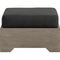 Cindy Crawford Home Lake Tahoe Gray Outdoor Ottoman with Charcoal Cushion