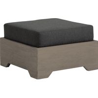 Cindy Crawford Home Lake Tahoe Gray Outdoor Ottoman with Charcoal Cushion