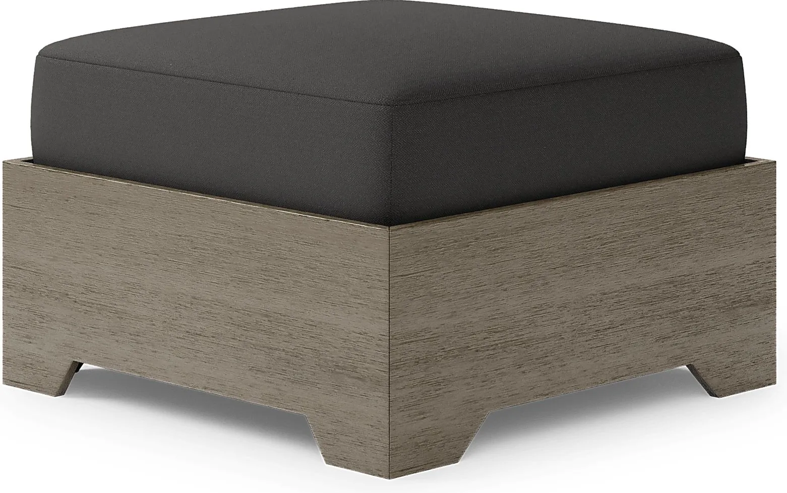 Lake Tahoe Gray Outdoor Ottoman with Charcoal Cushion