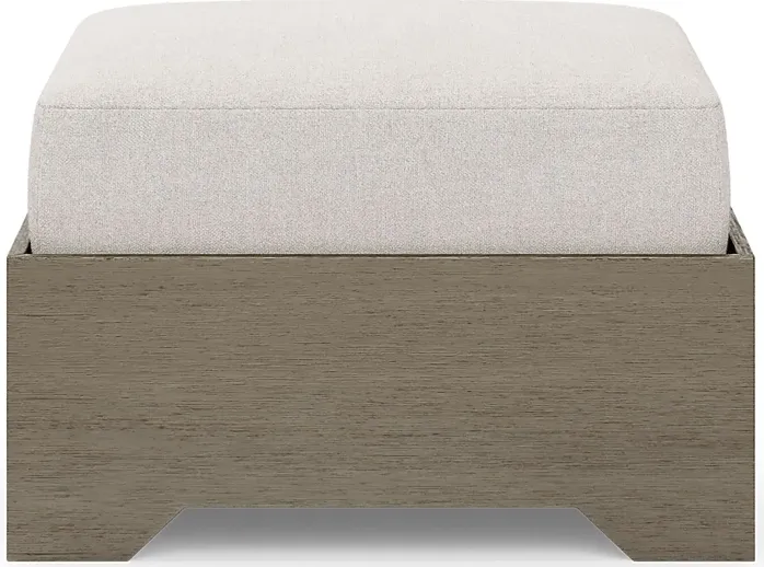 Lake Tahoe Gray Outdoor Ottoman with Seagull Cushion