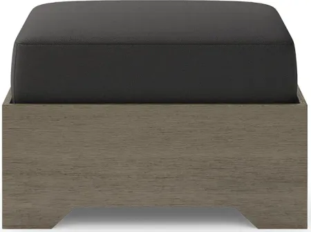 Lake Tahoe Gray Outdoor Ottoman with Charcoal Cushion
