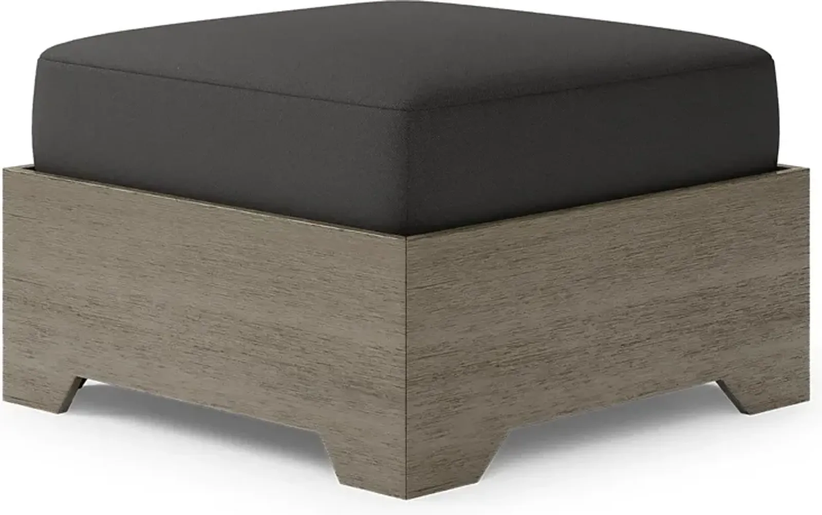 Lake Tahoe Gray Outdoor Ottoman with Charcoal Cushion