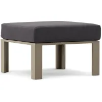 Solana Taupe Outdoor Ottoman with Charcoal Cushion