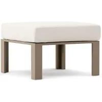 Solana Taupe Outdoor Ottoman with Natural Cushion
