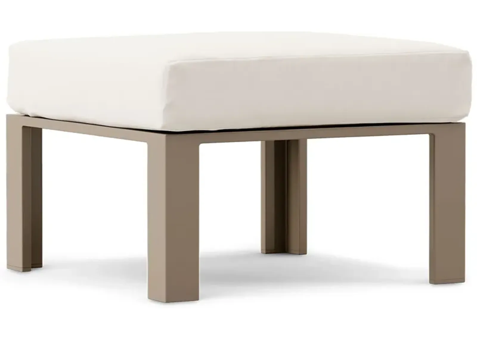 Solana Taupe Outdoor Ottoman with Natural Cushion