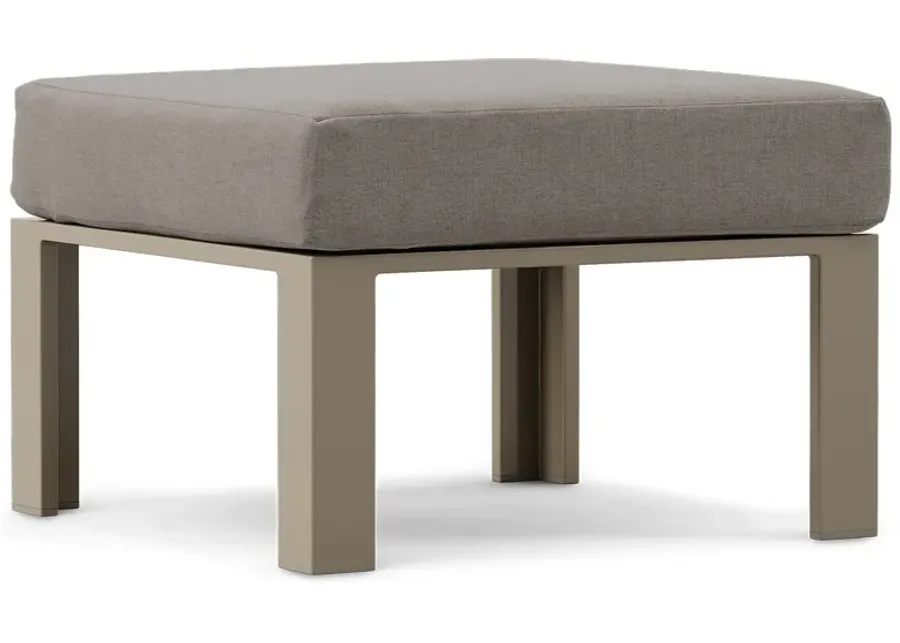 Solana Taupe Outdoor Ottoman with Mushroom Cushion