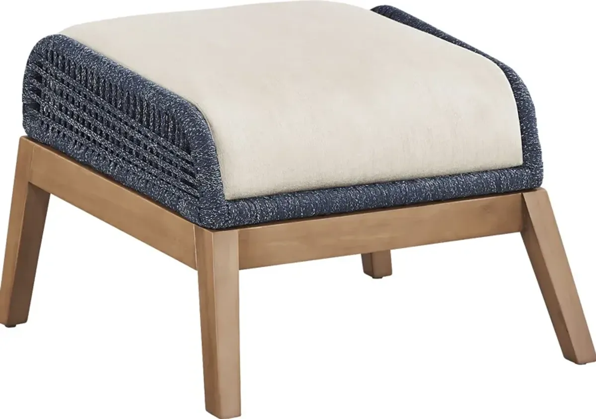 Tessere Blue Outdoor Ottoman