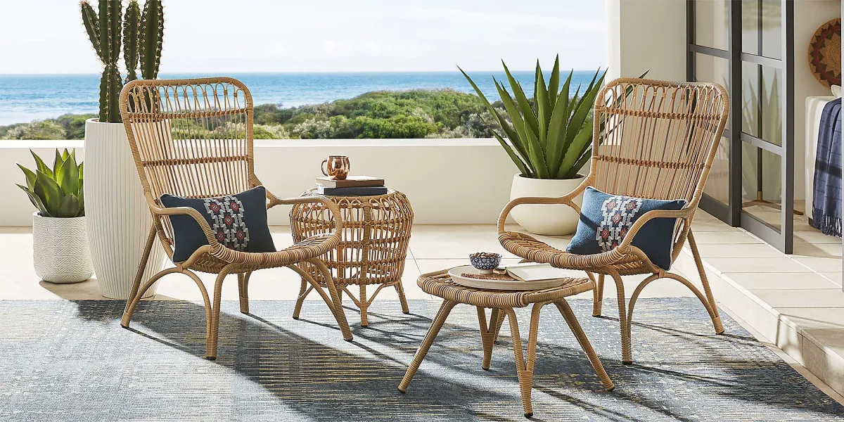 Kain Natural 3 Pc Outdoor Seating Set