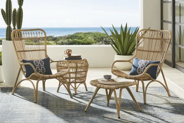 Kain Natural 3 Pc Outdoor Seating Set