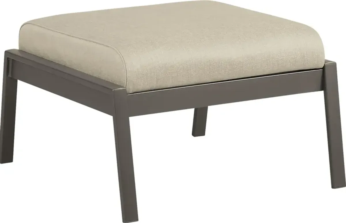 Ocean Tide Gray Outdoor Ottoman with Cushion