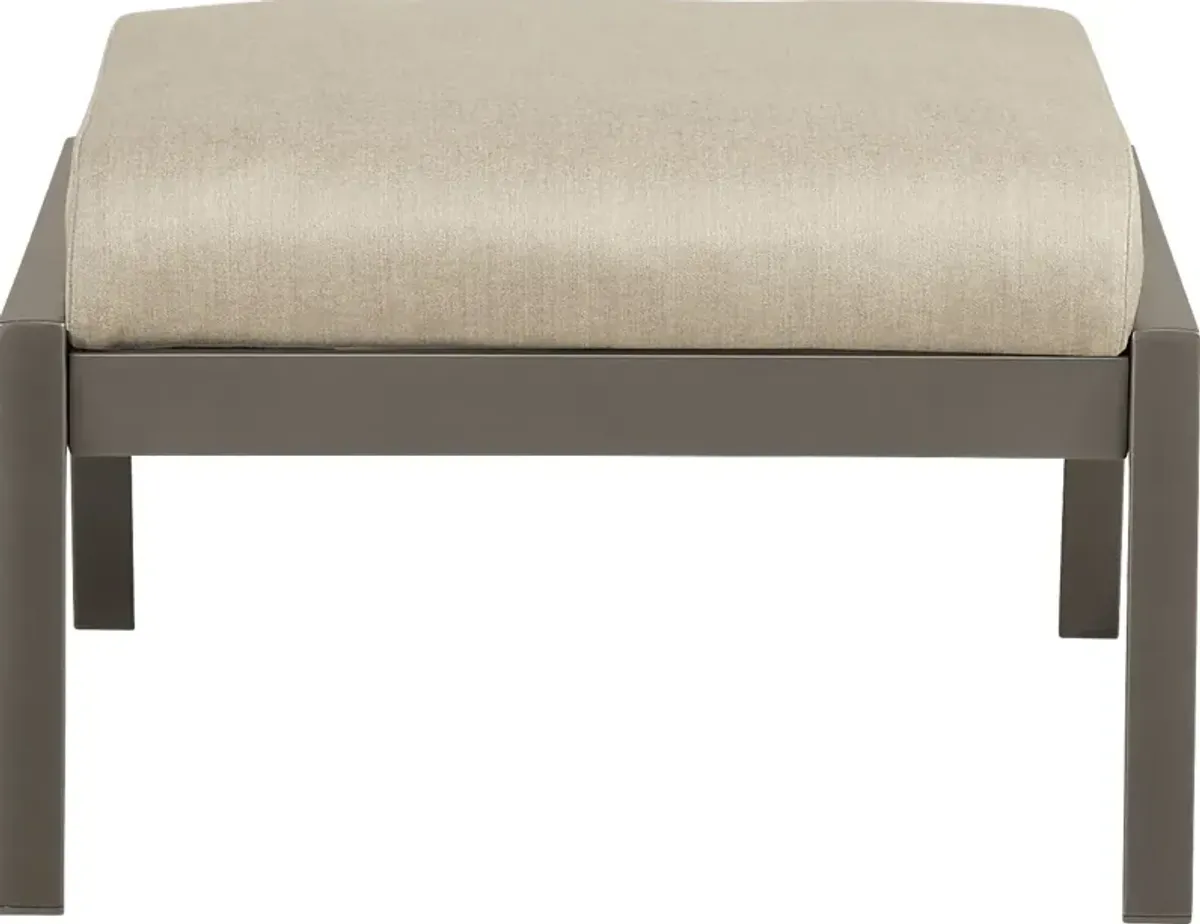 Ocean Tide Gray Outdoor Ottoman with Cushion