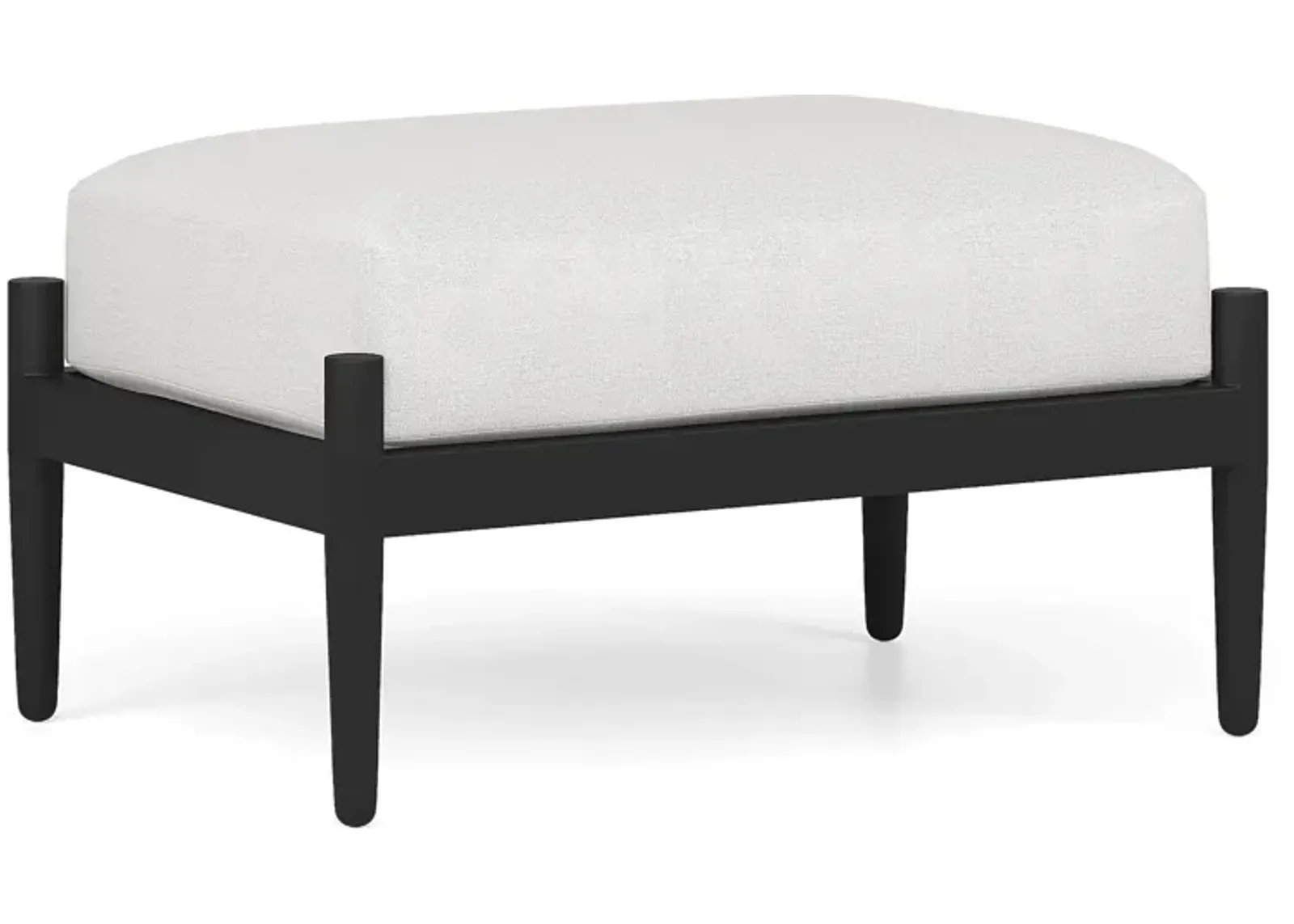 Harlowe Black Outdoor Ottoman with Dove Cushion