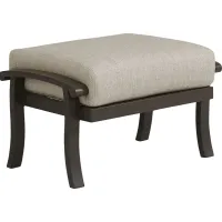 Lake Breeze Aged Bronze Outdoor Ottoman with Wren Cushion