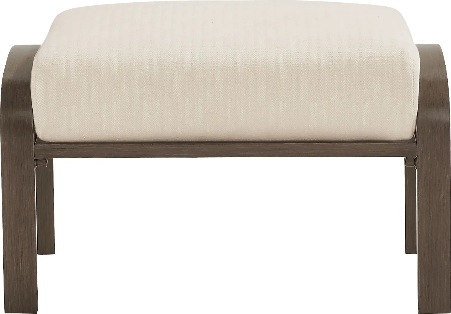 Torio Brown Outdoor Ottoman with Oatmeal Cushion