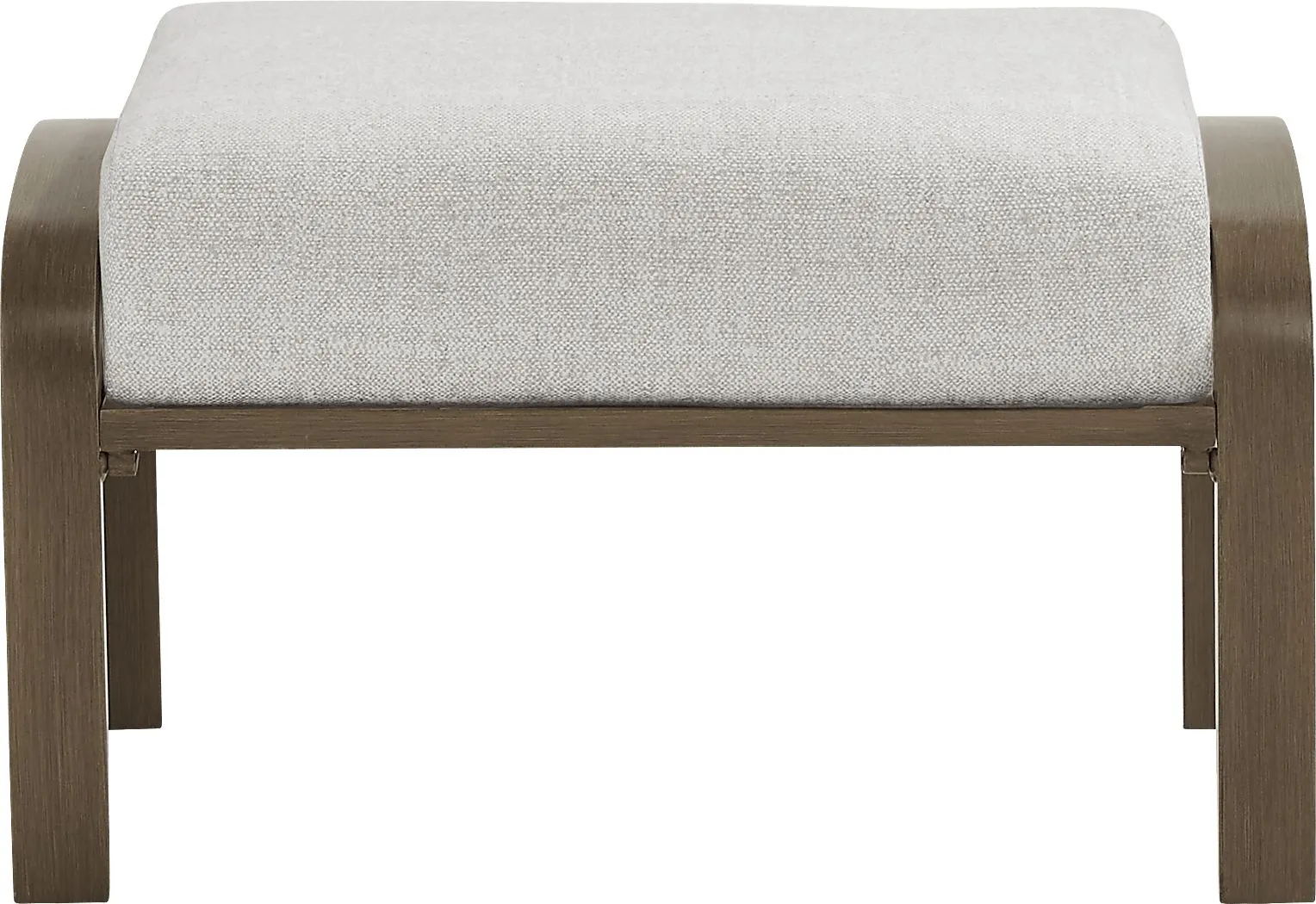 Torio Brown Outdoor Ottoman with Silk-Colored Cushion