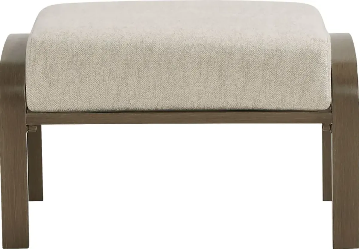 Torio Brown Outdoor Ottoman with Malt Cushion