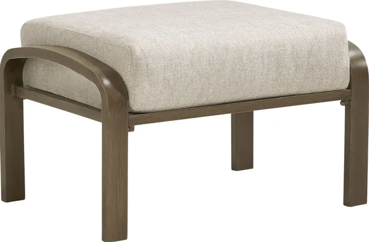 Torio Brown Outdoor Ottoman with Malt Cushion